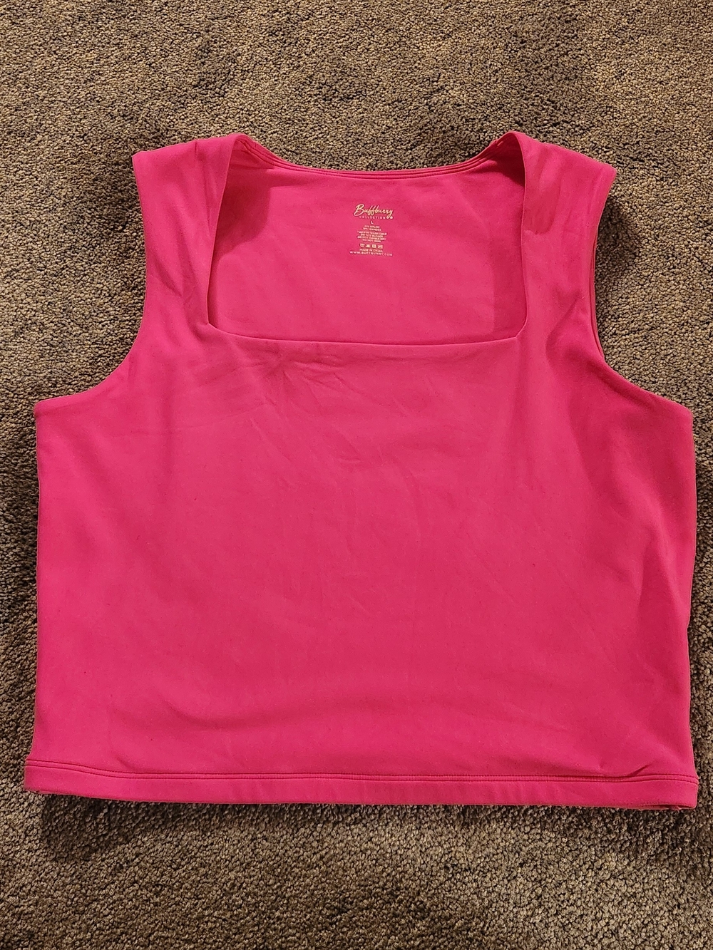 BuffBunny Vibrant Pink Square Neck Tank